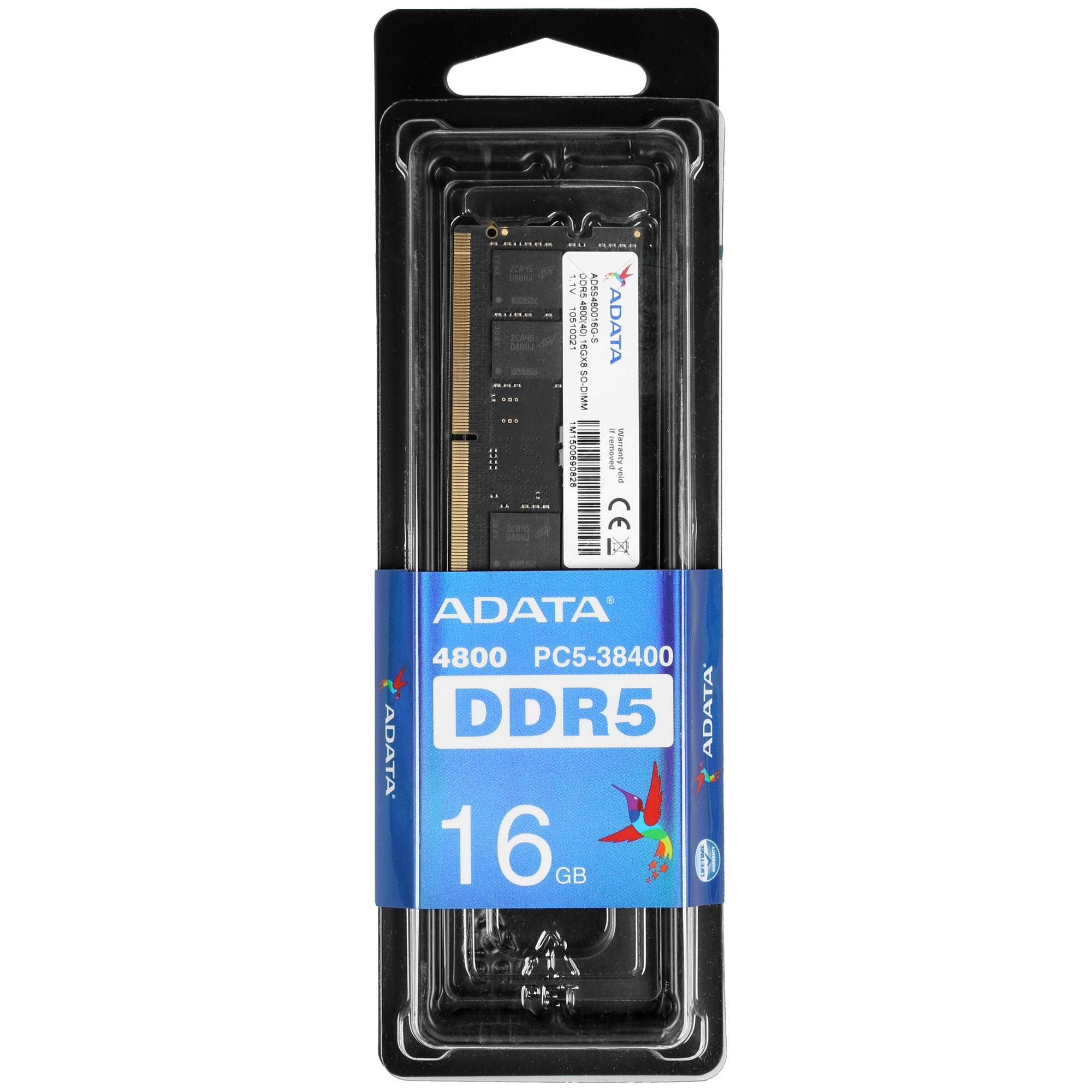 Оперативная память ADATA, DDR5, 16GB (1x16GB), 4800MHz, CL40, SODIMM