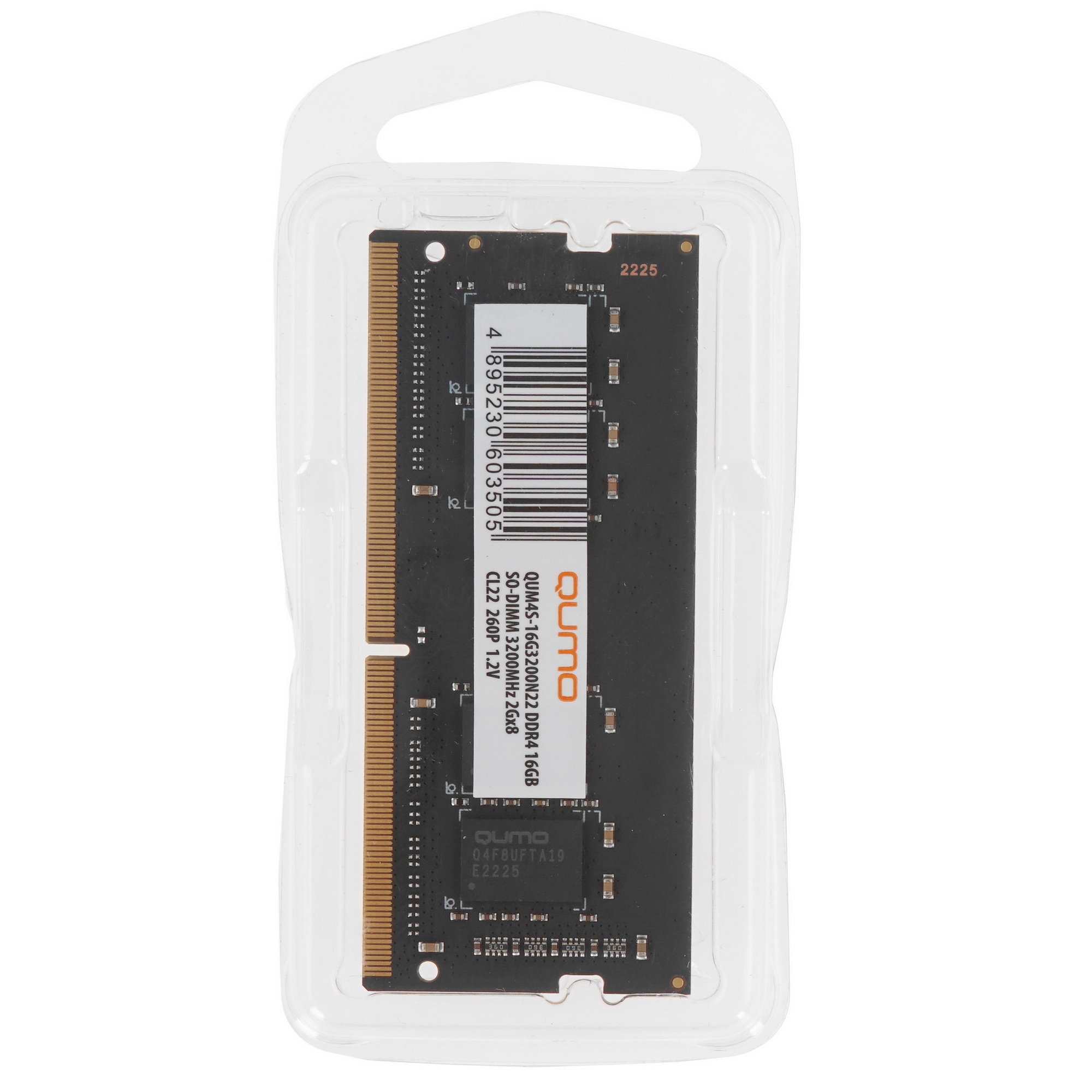 Оперативная память QUMO, DDR4, 16GB (1x16 GB), 3200 MHz, CL22, SO-DIMM