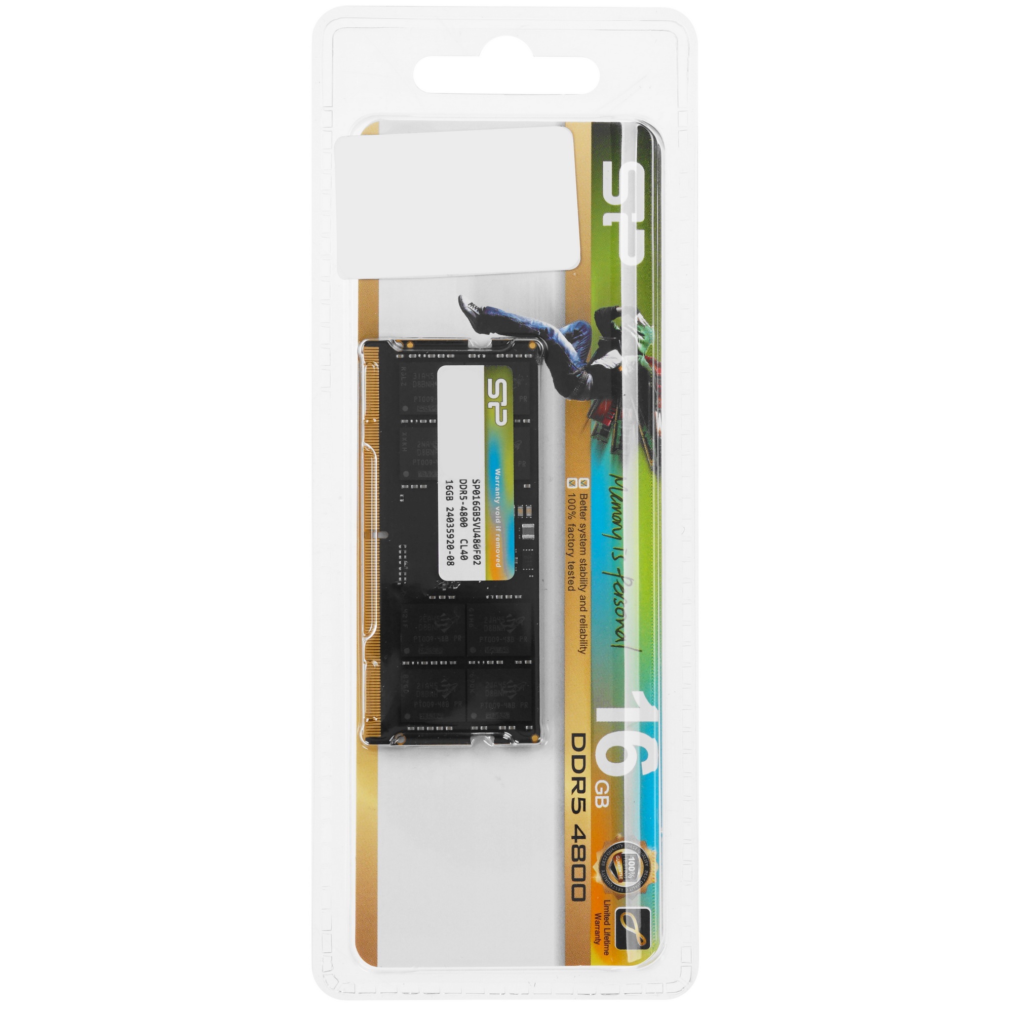 Оперативная память Silicon Power, DDR5, 16GB, 4800MHz, CL40, SO-DIMM