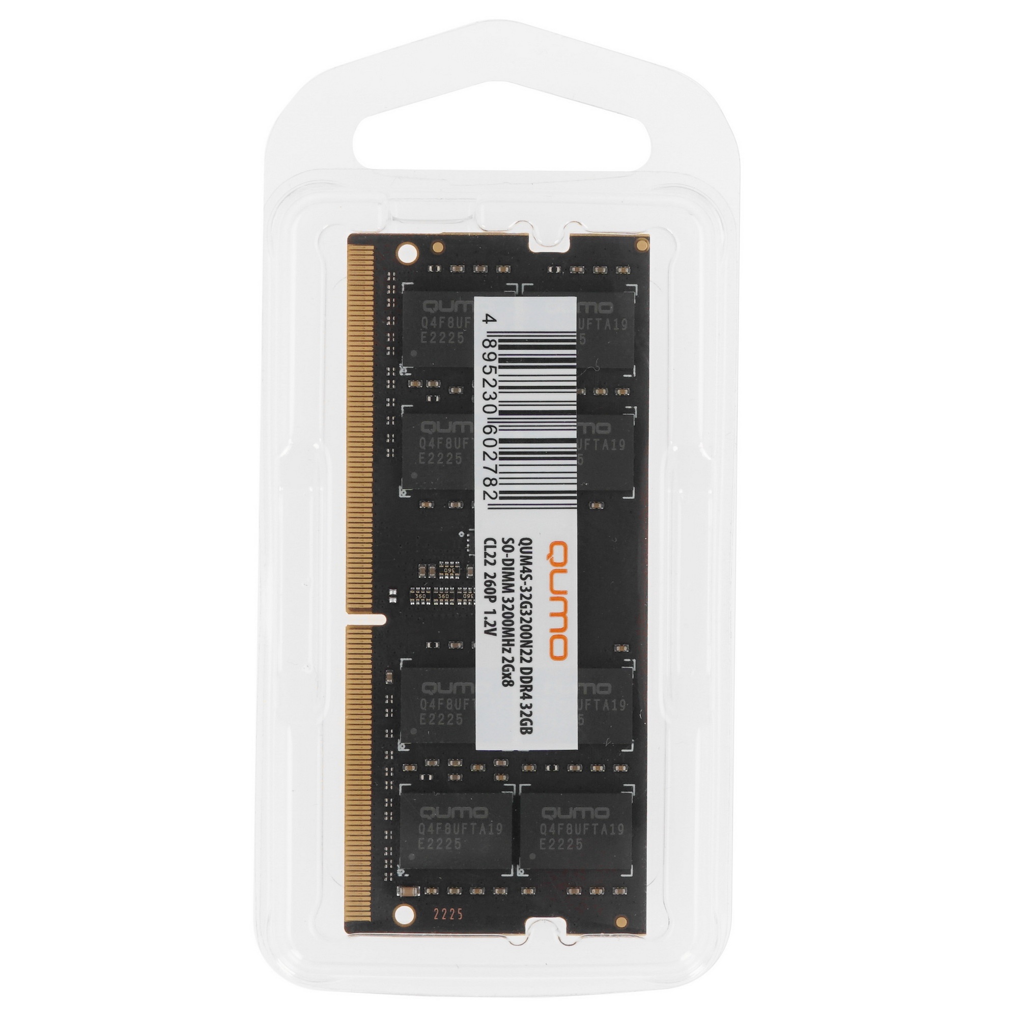 Оперативная память QUMO, DDR4, 32GB (1x32GB), 3200MHz, CL22, SO-DIMM