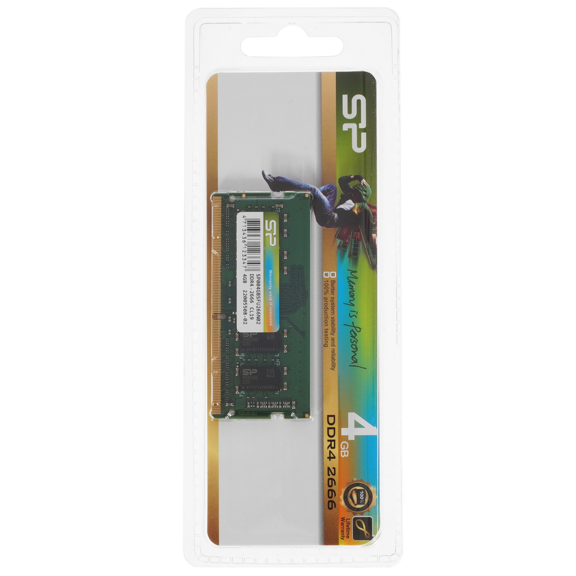 Оперативная память Silicon Power, DDR4, 4GB (1x4GB), 2666MHz, CL19, SO-DIMM