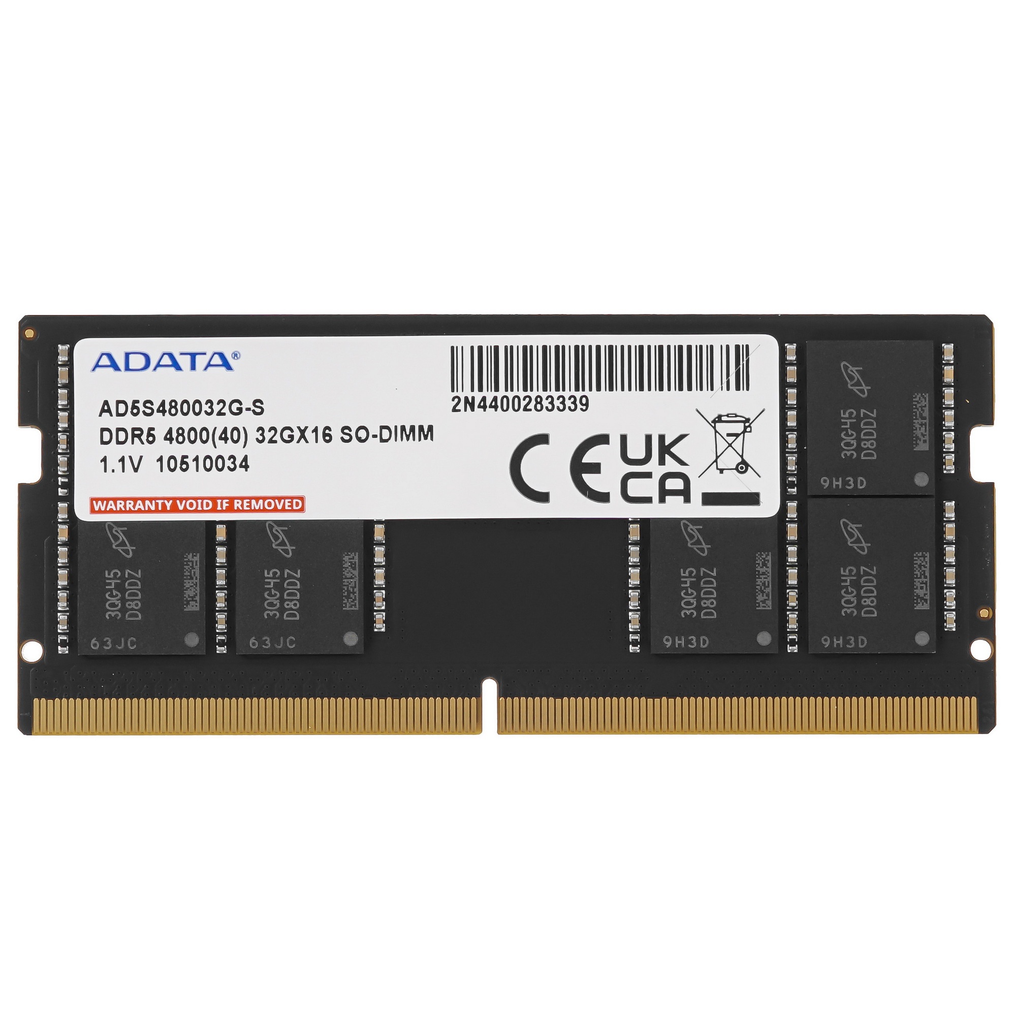 Оперативная память ADATA, DDR5, 32GB (1x32GB), 4800MHz, CL40, SO-DIMM