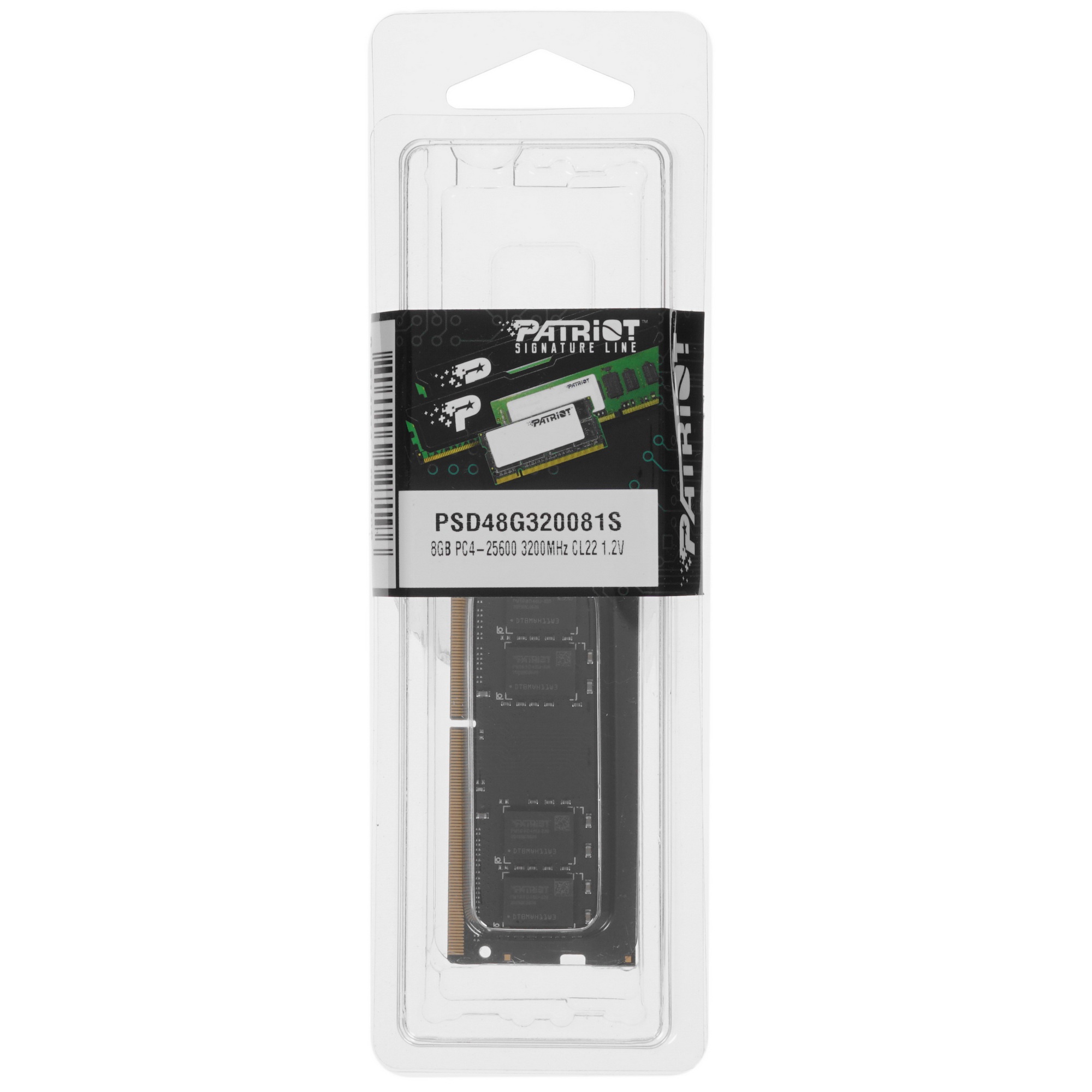 Оперативная память Patriot Signature, DDR4, 8GB (1x8 GB), 3200 MHz, CL22, SO-DIMM