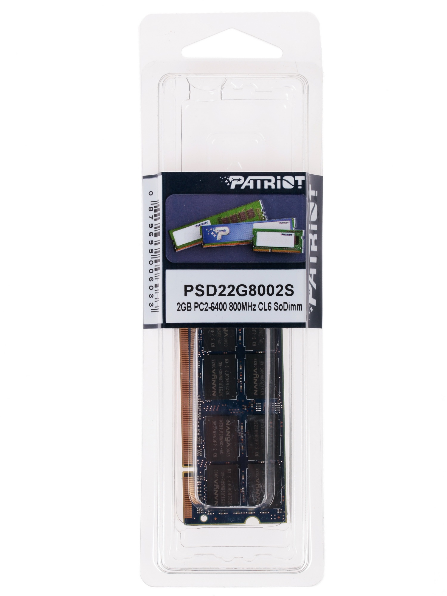 Оперативная память Patriot, DDR2, 2GB (1x2 GB), 800 MHz, CL6, SO-DIMM