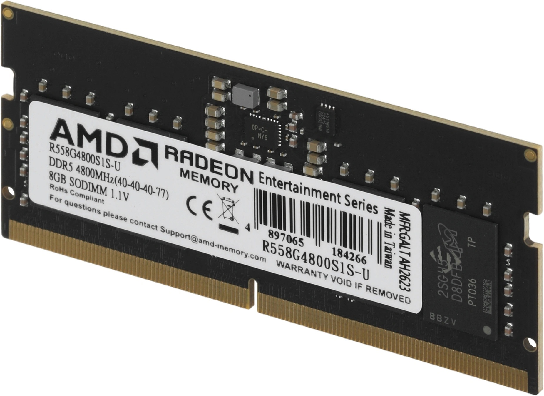 Оперативная память AMD Radeon R5, DDR5, 8GB (1x8GB), 4800MHz, CL40, SO-DIMM