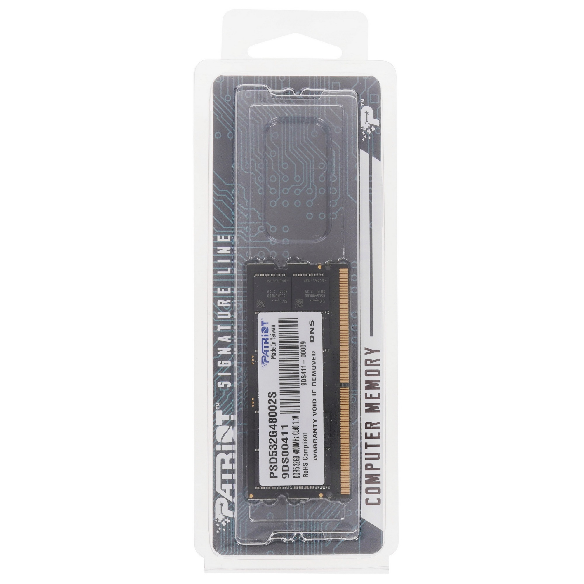 Оперативная память Patriot, DDR5, 32GB (1x32 GB), 4800 MHz, CL40 SO-DIMM