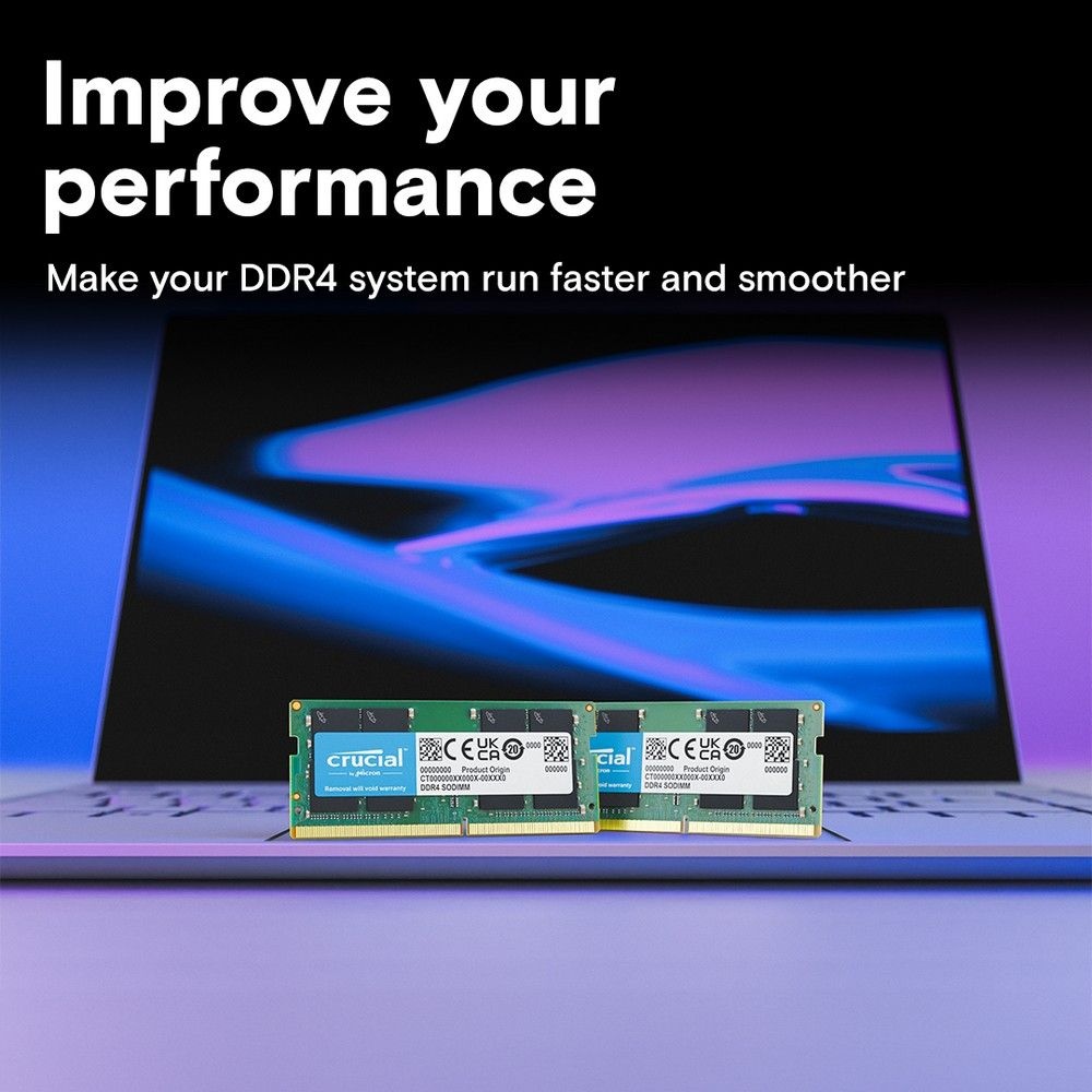 Оперативная память Crucial, DDR4, 16GB (1x16 GB), 3200 MHz, CL22, SO-DIMM