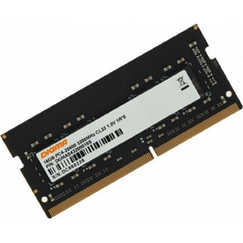 Оперативная память Digma DDR4 16Gb 3200MHz DGMAS43200016S RTL PC4-25600 CL22 SO-DIMM 260-pin 1.2В si