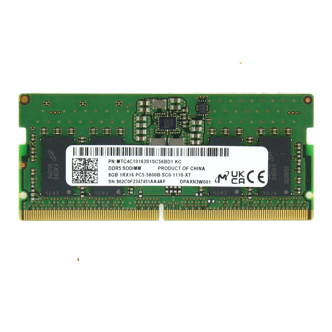 Оперативная память Micron, DDR5, 8GB (1x8 GB), 5600 MHz, CL46, SO-DIMM