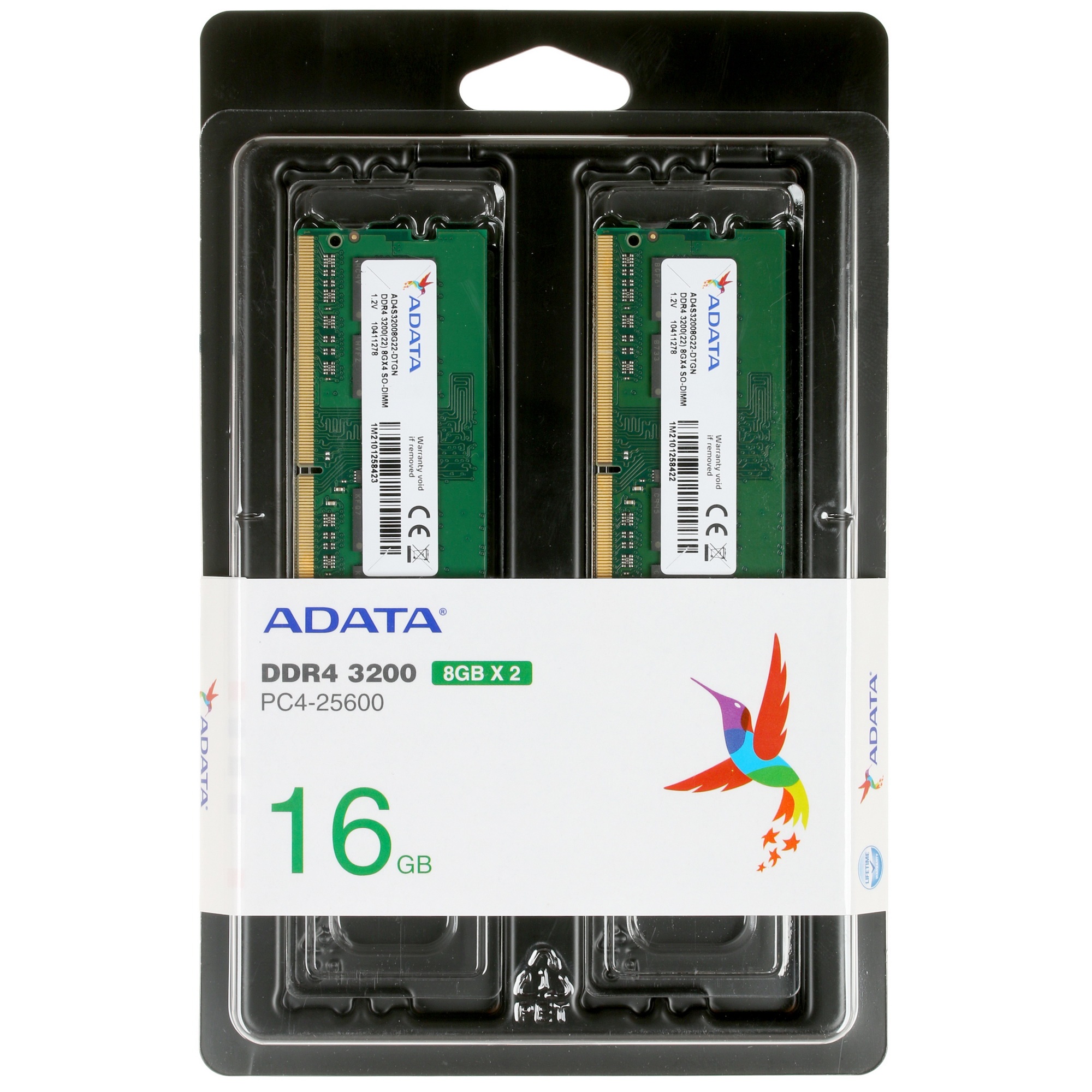 Оперативная память ADATA DDR4 SO-DIMM 16GB 3200MHz 2*8GB 22-22-22 DUAL TRAY