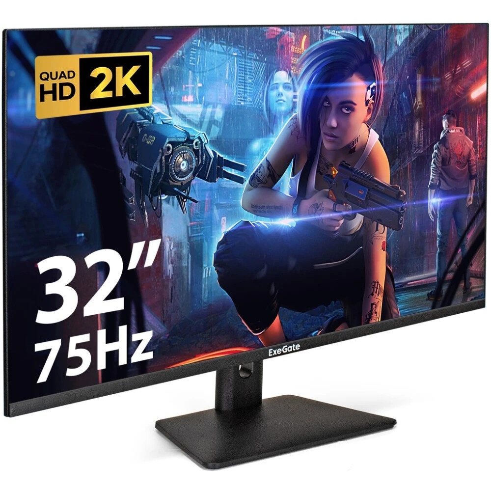 Монитор 31.5" ExeGate SmartView ES3207CA IPS 2560x1440, 75 Гц, 1 мс, 16:9, 250 кд/м², 1xHDMI, 2xDP,