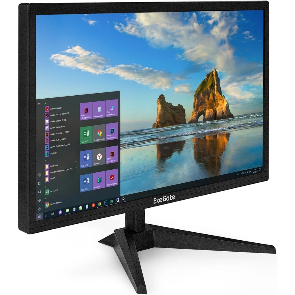 Монитор 21.5" ExeGate EB2200A VA 1920x1080, 75 Гц, 5 мс, 16:9, 200 кд/м², 1xHDMI, 1xVGA, черный