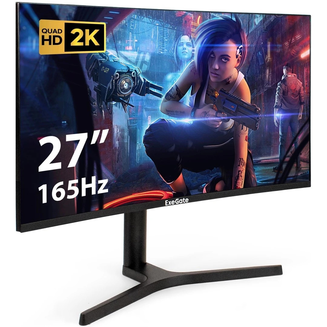 Монитор 27" ExeGate Combat EC2700TA VA 2560x1440, 165 Гц, 1 мс, 16:9, 300 кд/м², 1xHDMI, 1xDP, 2xUSB