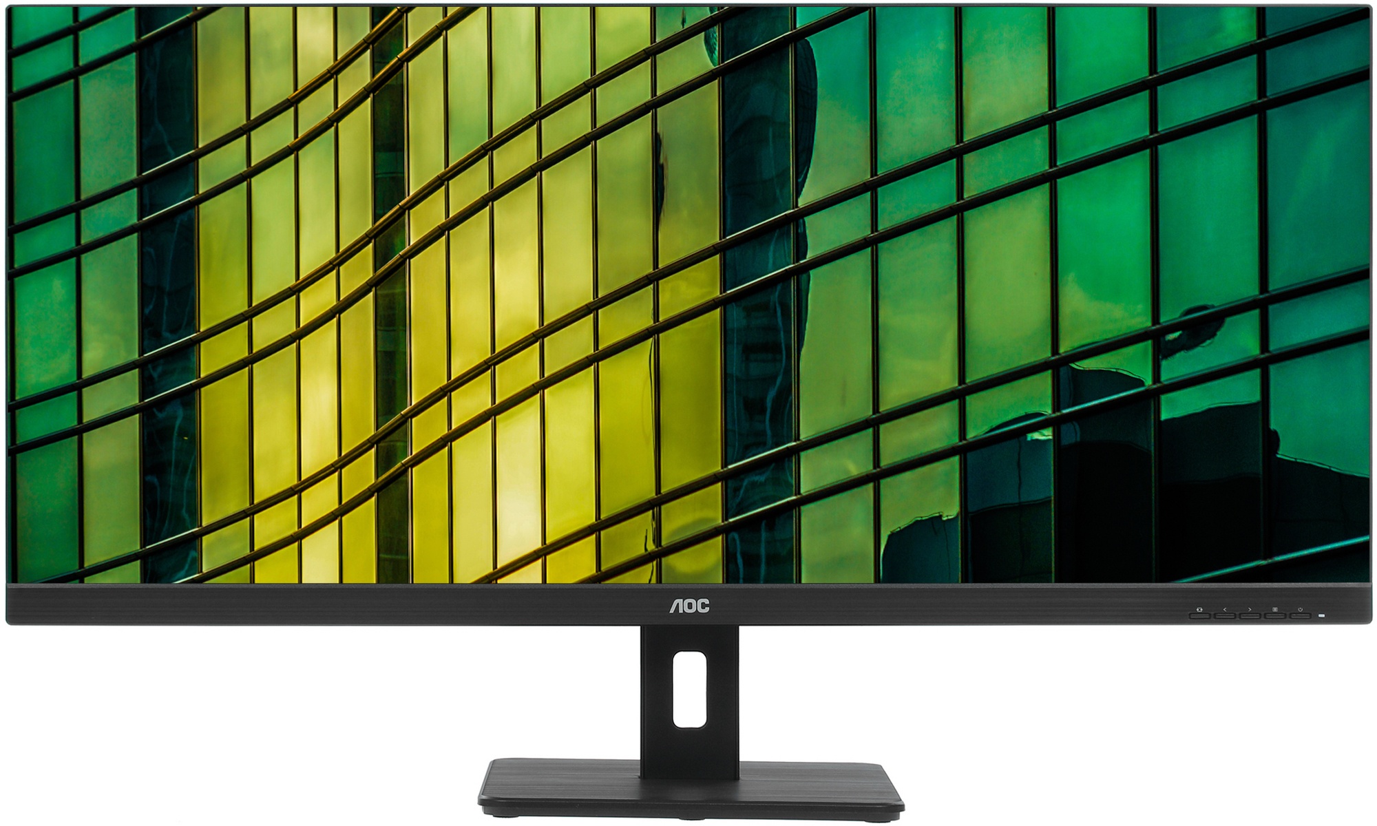 Монитор 34" AOC U34E2M VA 3440x1440, 100 Гц, 4 мс, 21:9, 300 кд/м2, 2xHDMI, 1xDP, 1x3.5 мм, черный