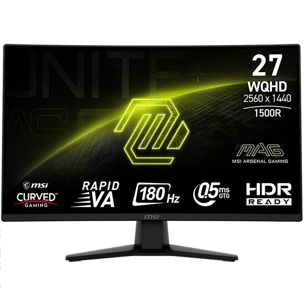 Монитор 27" MSI Mag 274CQF VA 2560x1440, 180 Гц, 0.5 мс, 16:9, 300 кд/м², 2xHDMI, 1xDP, изогнутый R1