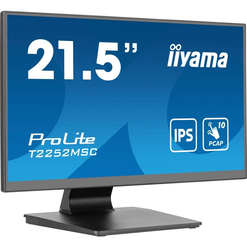 Монитор 21.5" Iiyama ProLite T2252MSC-B2 IPS 1920x1080, 60 Гц, 5 мс, 16:9, 250 кд/м2, 1хHDMI, 1хDP,
