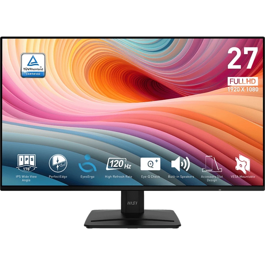 Монитор 27" MSI PRO MP271A E2 IPS 1920x1080, 120 Гц, 4 мс, 16:9, 300 кд/м², 1xVGA, 1xHDMI, 1xDP, 1x3