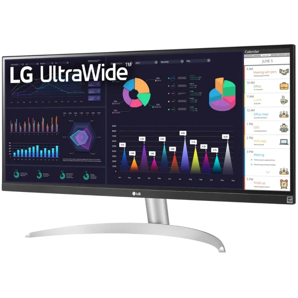Монитор 29" LG UltraWide 29WQ600-W IPS 2560x1080, 100 Гц, 5 мс, 21:9, 250 кд/м2, 1xHDMI, 1xDP, 1xUSB