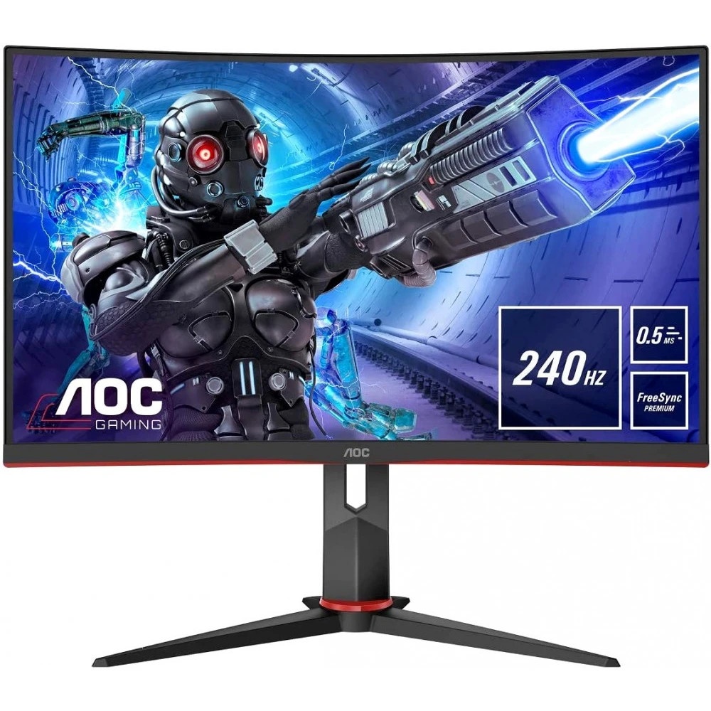 Монитор 27" AOC C27G2ZE/BK VA 1920x1080, 240 Гц, 1 мс, 16:9, 300 кд/м2, 2xHDMI, 1хDP, изогнутый, чер
