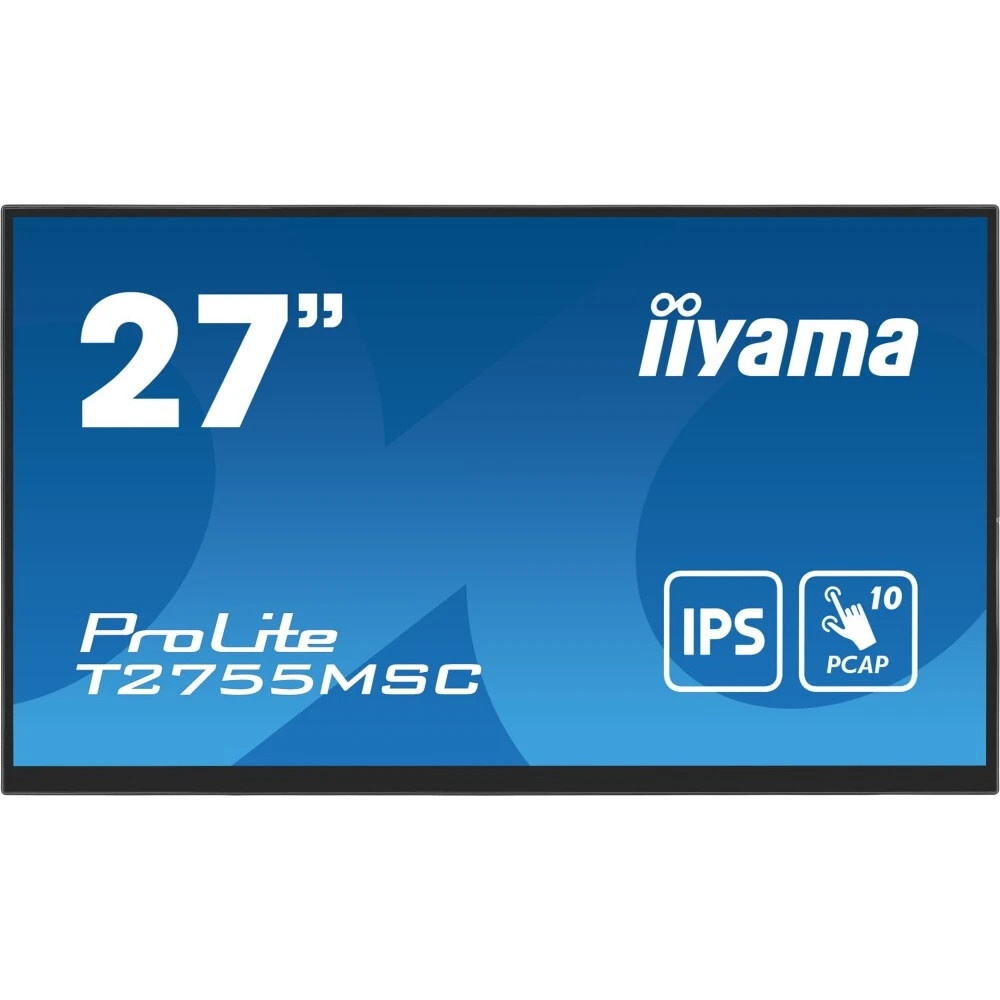 Монитор 27" Iiyama  ProLite T2755MSC-B1 IPS 1920x1080, 75 Гц, 5 мс, 16:9, 400 кд/м², 1xHDMI, 1xDP, 2