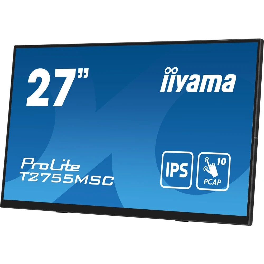 Монитор 27" Iiyama  ProLite T2755MSC-B1 IPS 1920x1080, 75 Гц, 5 мс, 16:9, 400 кд/м², 1xHDMI, 1xDP, 2
