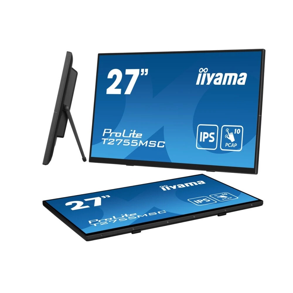 Монитор 27" Iiyama  ProLite T2755MSC-B1 IPS 1920x1080, 75 Гц, 5 мс, 16:9, 400 кд/м², 1xHDMI, 1xDP, 2