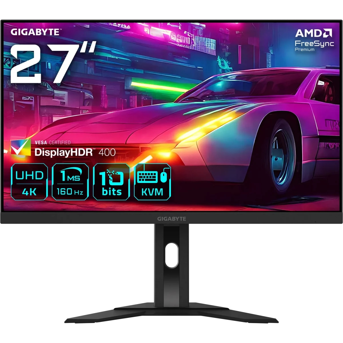 Монитор 27" Gigabyte M27UA EK IPS 3840x2160, 160 Гц, 1 мс, 16:9, 400 кд/м², 2xHDMI, 1xDP, 3xUSB-A 3.