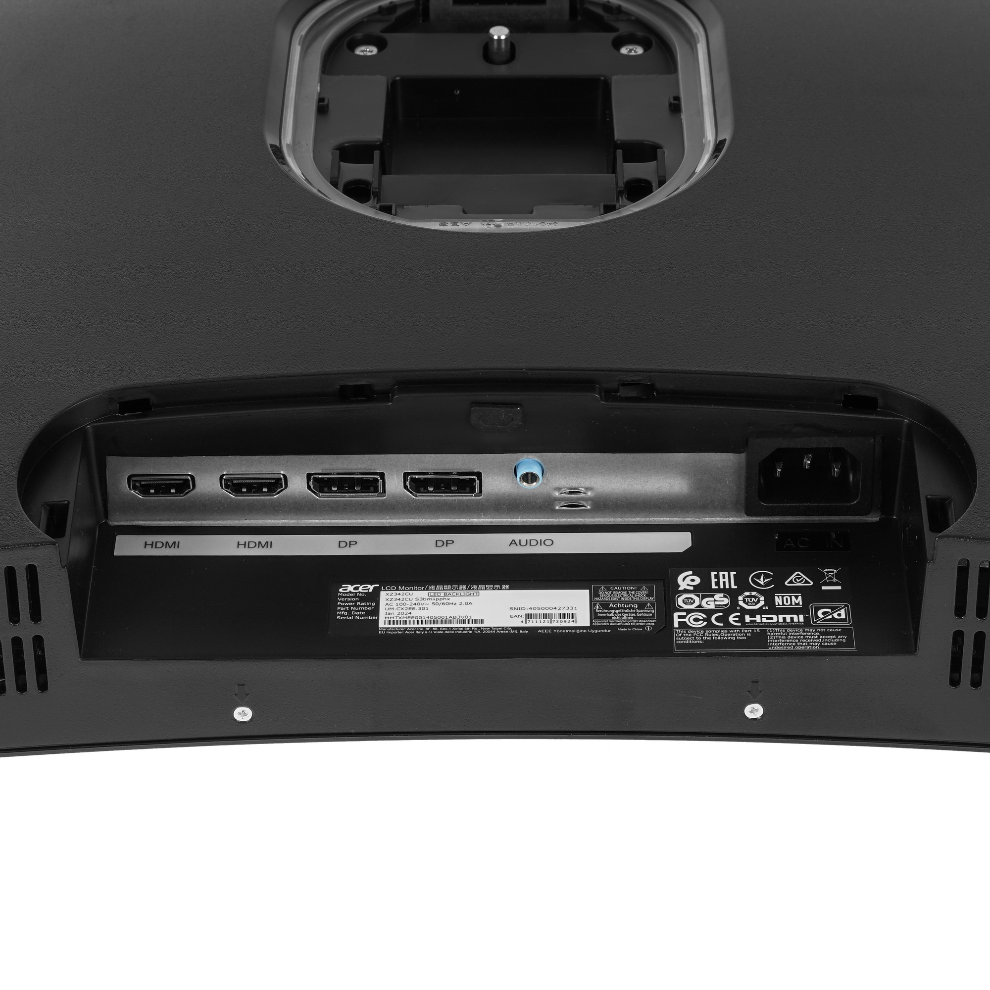Монитор 34" Acer Nitro XZ342CUS3bmiipphx VA 3440x1440, 180 Гц, 1 мс, 21:9, 400 кд/м², 2xHDMI, 2xDP,