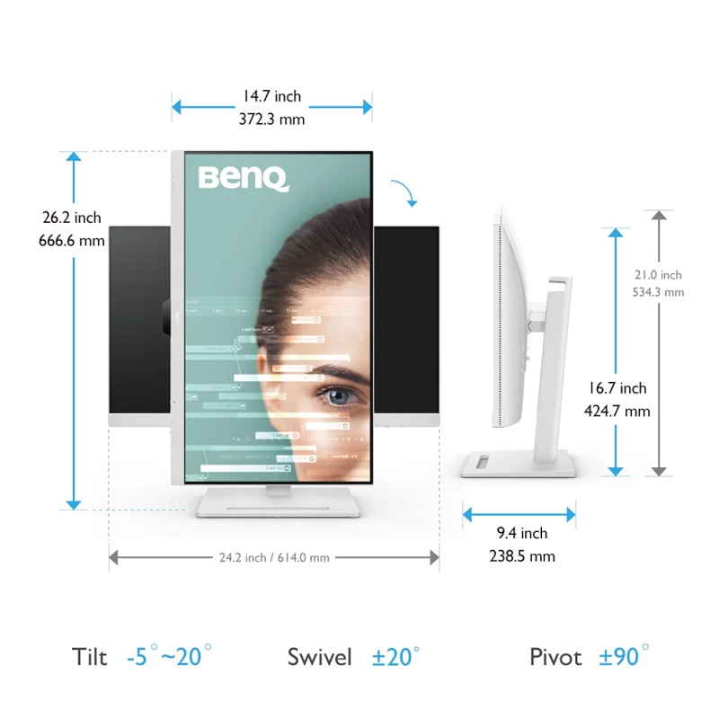 Монитор 27" BenQ GW2790QT IPS 2560x1440, 75 Гц, 5 мс, 16:9, 350 кд/м2, 2xHDMI, 1xDP, 1xUSB-C (65 Вт)