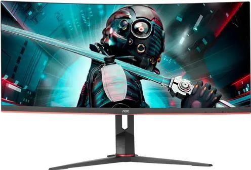 Монитор 34" AOC Gaming CU34G2X VA 3440x1440, 144 Гц, 4 мс, 21:9, 300 кд/м2, 2xHDMI, 2хDP, изогнутый,