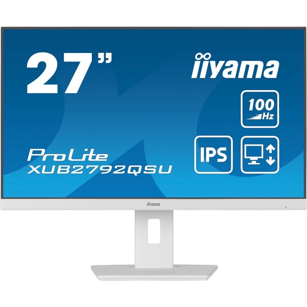 Монитор 27" Iiyama ProLite XUB2792QSU-W6 IPS 2560x1440, 100 Гц, 0.4 мс, 16:9, 250 кд/м², 1xHDMI, 1xD
