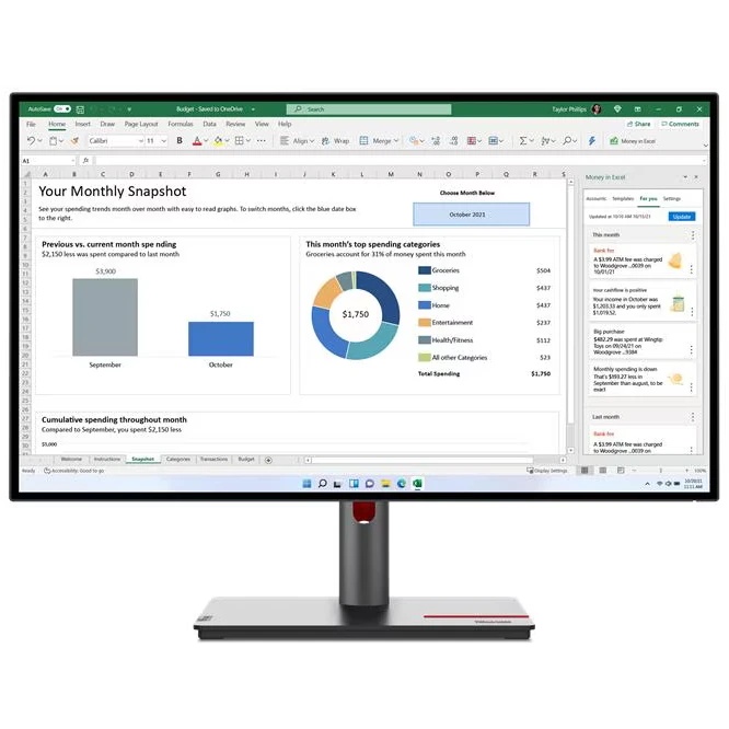 Монитор Lenovo 27" ThinkVision P27h-30 черный IPS LED 6ms 16:9 DVI HDMI матовая HAS Piv 1000:1 350cd