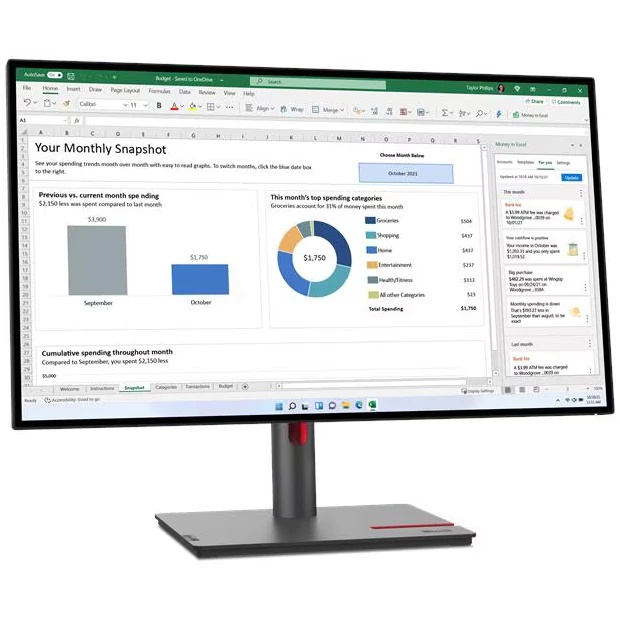 Монитор Lenovo 27" ThinkVision P27h-30 черный IPS LED 6ms 16:9 DVI HDMI матовая HAS Piv 1000:1 350cd