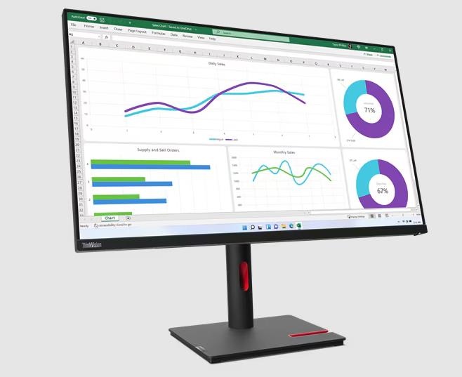 Монитор 31.5" Lenovo ThinkVision T32H-30 IPS 2560x1440, 60 Гц, 6 мс, 16:9, 350 кд/м2, 1хHDMI, 1хDP,