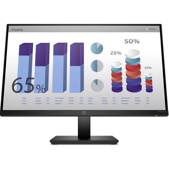 Монитор 23.8" HP P24q G4 IPS 2560x1440, 60 Гц, 5 мс, 16:9, 250 кд/м2, 1xHDMI, 1xVGA, черный.