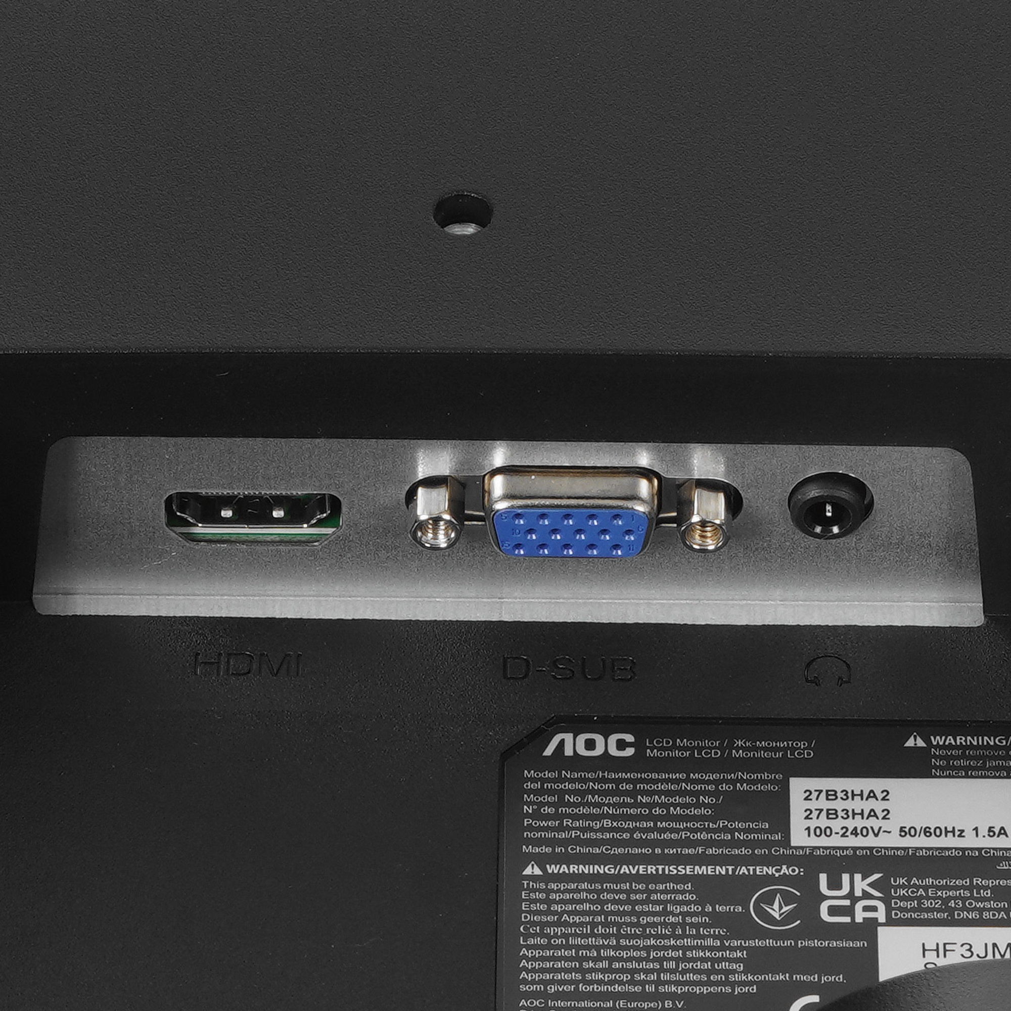 Монитор 27" AOC Basic-Line 27B3HA2 IPS 1920x1080, 100 Гц, 1 мс, 16:9, 250 кд/м2, 1xHDMI, 1x3.5 мм, ч