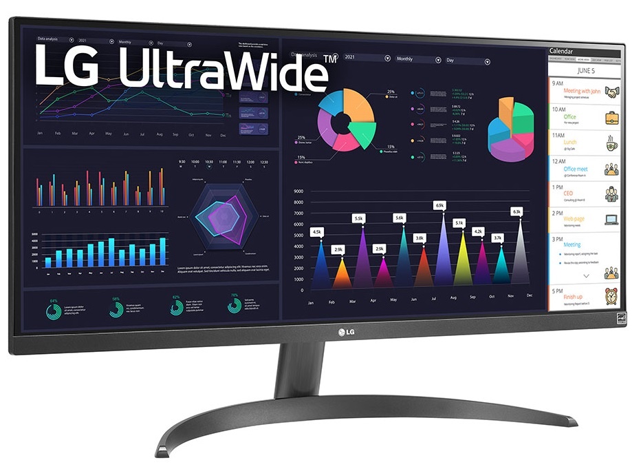 Монитор 29" LG UltraWide 29WQ500-B IPS 2560x1080, 100 Гц, 5 мс, 21:9, 250 кд/м2, 1xHDMI, 1xDP, 1x3.5