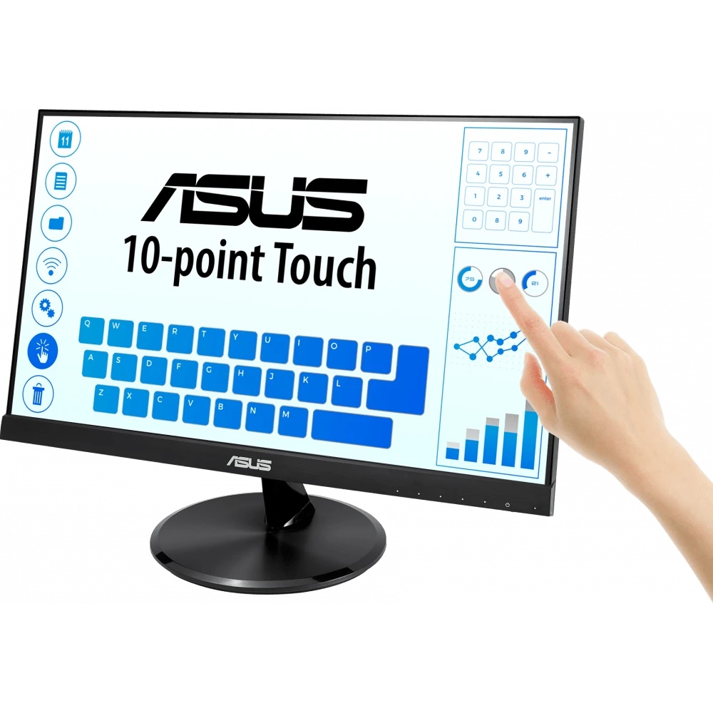 Монитор 21.5" ASUS VT229H IPS 1920x1080, 60 Гц, 5 мс, 16:9, 250 кд/м2, 1xHDMI, сенсорный, черный