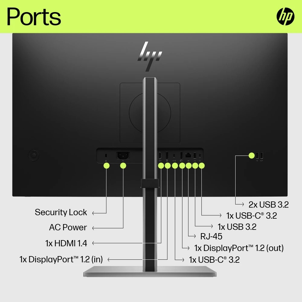 Монитор 27" HP E27u G5 IPS 2560x1440, 75 Гц, 5 мс, 16:9, 350 кд/м2, 1xHDMI, 1xDP, черный/серебристый