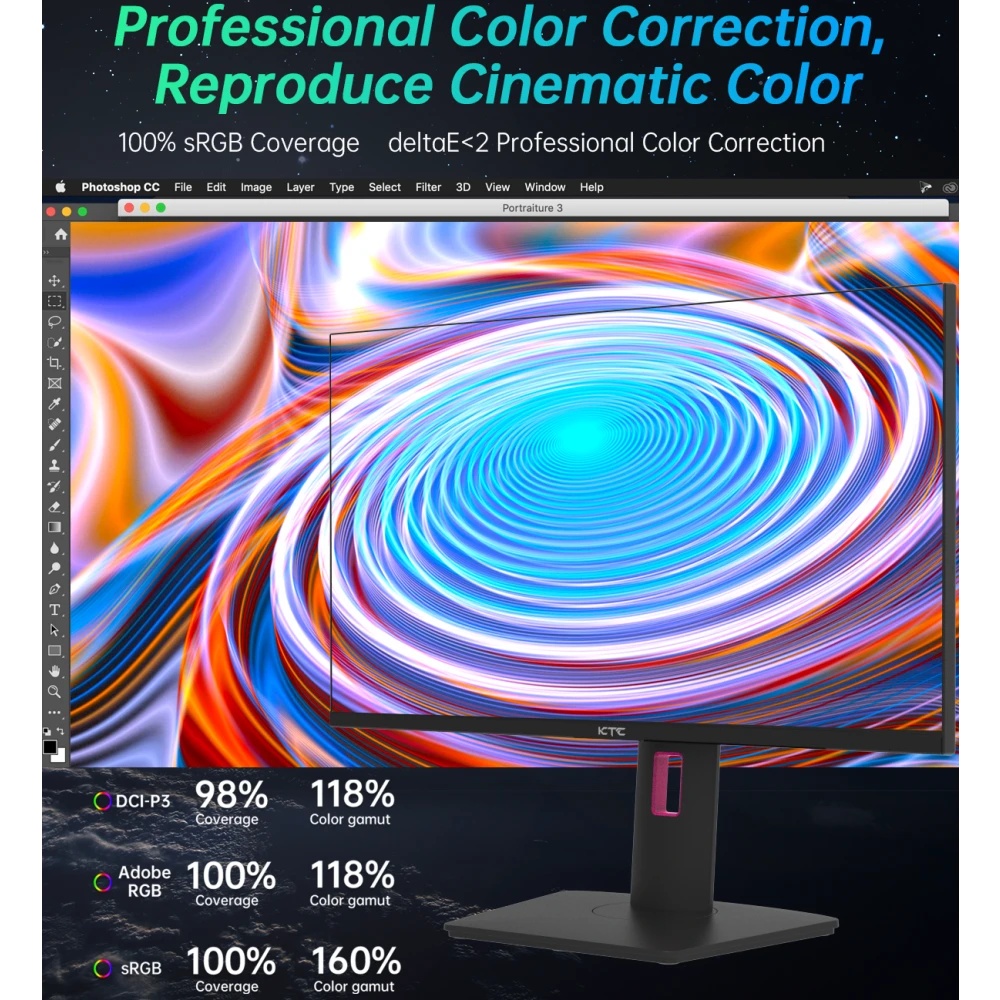 Монитор 27" KTC M27P20P IPS 3840x2160, 160 Гц, 1 мс, 16:9, 600 кд/м², 2xHDMI, 1xDP, 1xUSB-C, 2xUSB 3