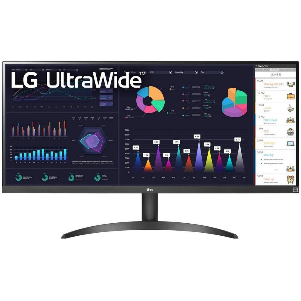 Монитор 34" LG UltraWide 34WQ500-B IPS 2560x1080, 100 Гц, 5 мс, 400 кд/м², 21:9, 1xHDMI, 1xDP, черны