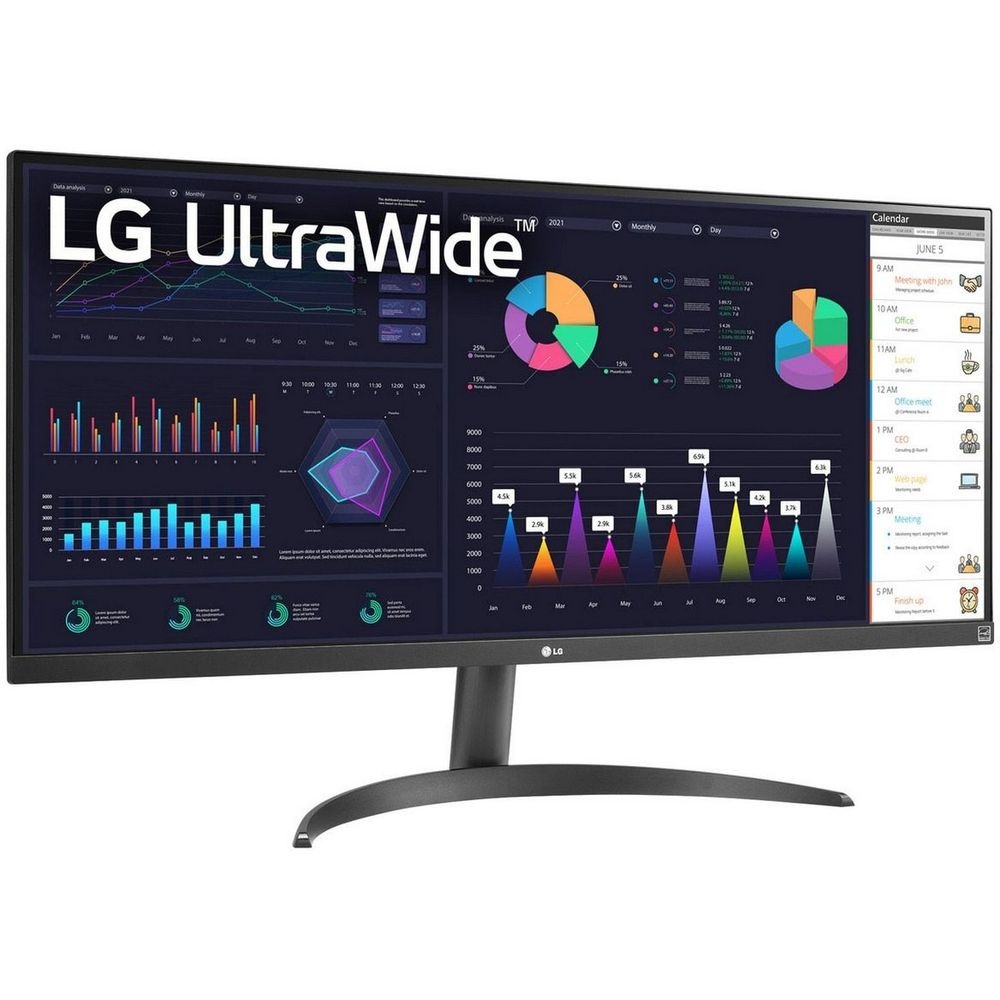 Монитор 34" LG UltraWide 34WQ500-B IPS 2560x1080, 100 Гц, 5 мс, 400 кд/м², 21:9, 1xHDMI, 1xDP, черны