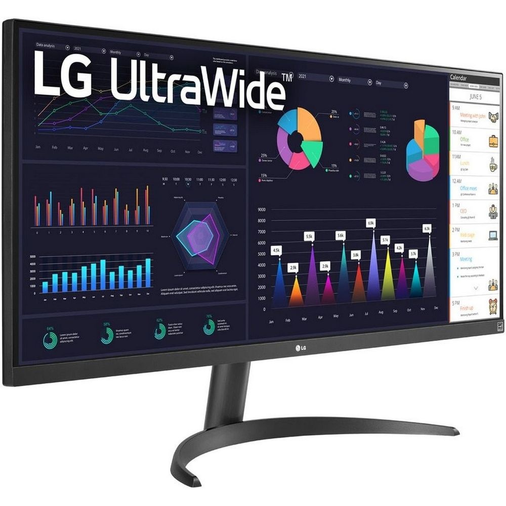 Монитор 34" LG UltraWide 34WQ500-B IPS 2560x1080, 100 Гц, 5 мс, 400 кд/м², 21:9, 1xHDMI, 1xDP, черны