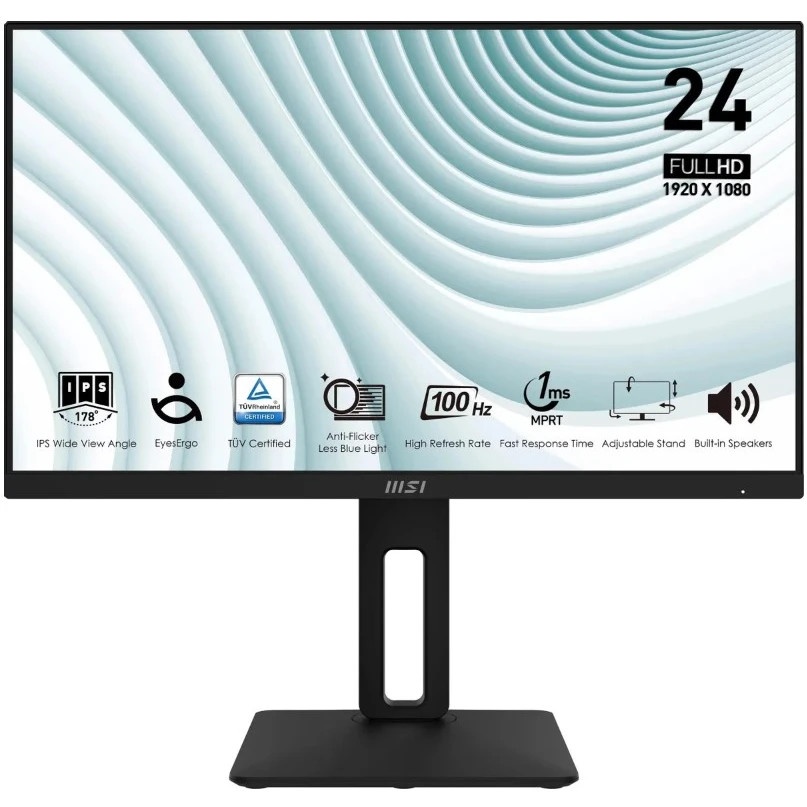 Монитор 23.8" MSI MP242AP IPS 1920x1080, 100 Гц, 4 мс, 16:9, 300 кд/м2, 1xHDMI, 1хDP, 1x3.5 мм, черн