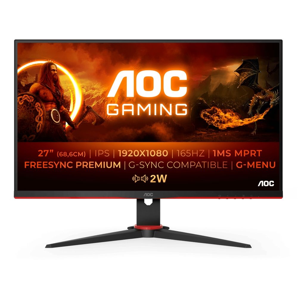 Монитор 27" AOC 27G2SPAE IPS 1920x1080, 165 Гц, 1 мс, 16:9, 250 кд/м2, 2xHDMI, 1xDP, 1xVGA, 1x3.5 мм