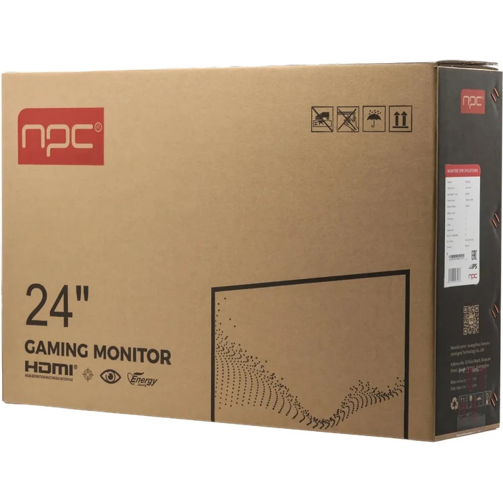 Монитор 23.8" NPC MF2412 IPS 1920x1080, 100 Гц, 1 мс, 16:9, 300 кд/м2, 1xHDMI, 1xDP, 4xUSB, выход на