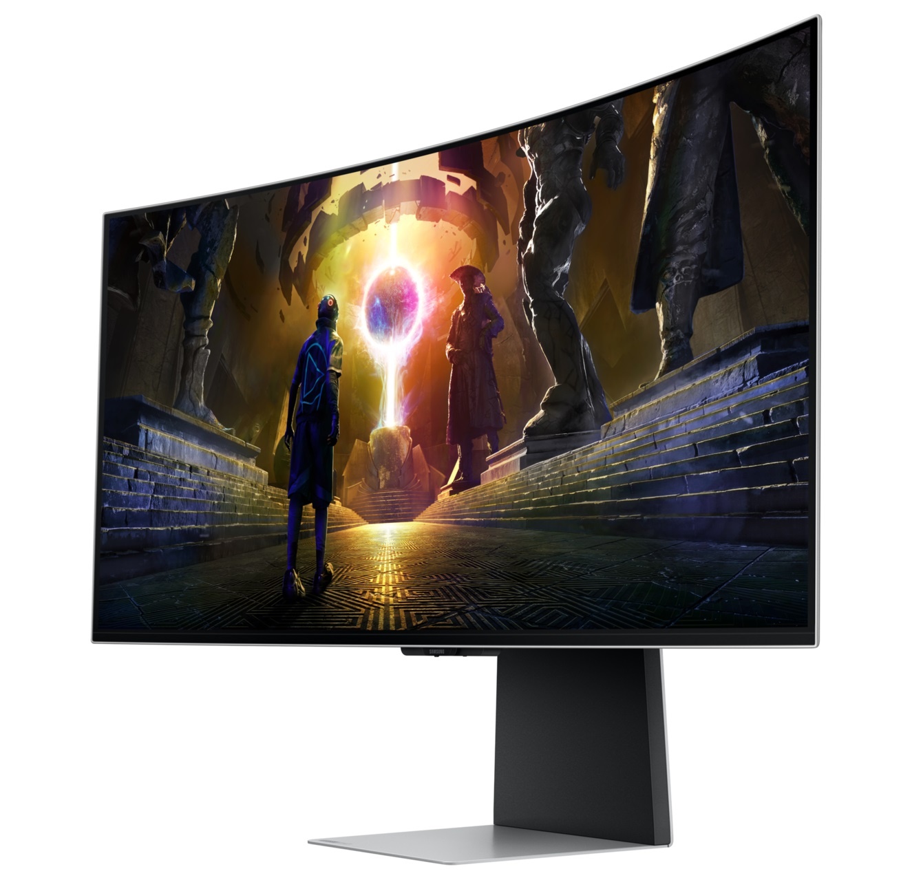 Монитор Samsung Odyssey OLED G8 серебристый S34DG852SI, 34" 3440x1440, OLED, 175Hz, HDMIx2+DP+USB-C,