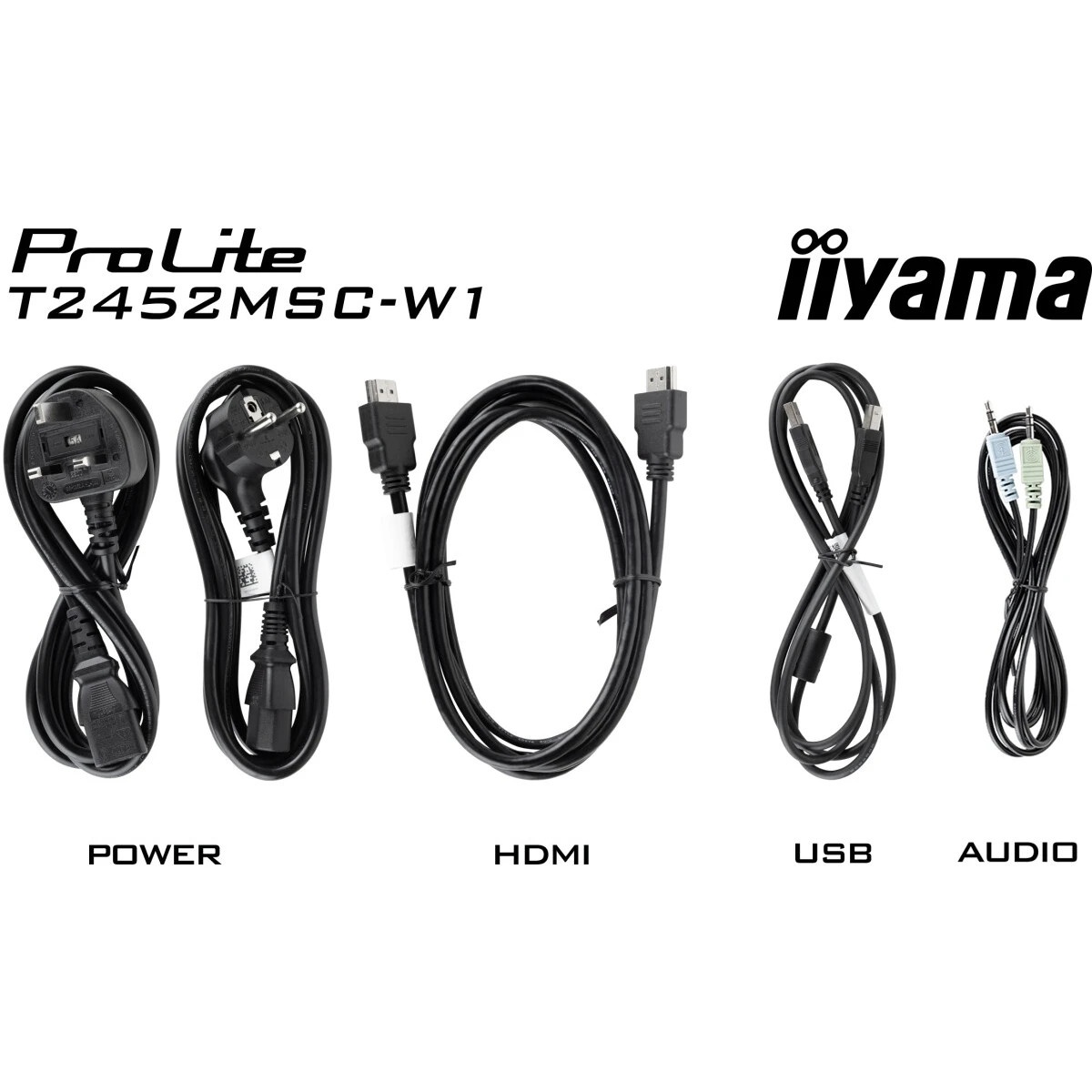 Монитор Iiyama 23.8" ProLite T2452MSC-W1 белый IPS LED 14ms 16:9 HDMI M/M матовая 1000:1 400cd 178гр