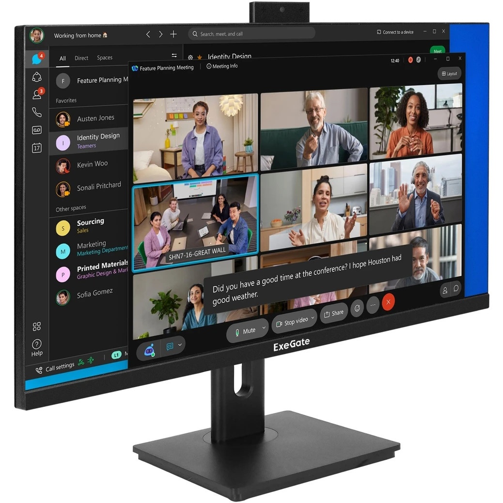 Монитор со встроенной веб-камерой и аудио 27" WQHD ExeGate SuperView EA2707CA (IPS LED Grade A+, 256
