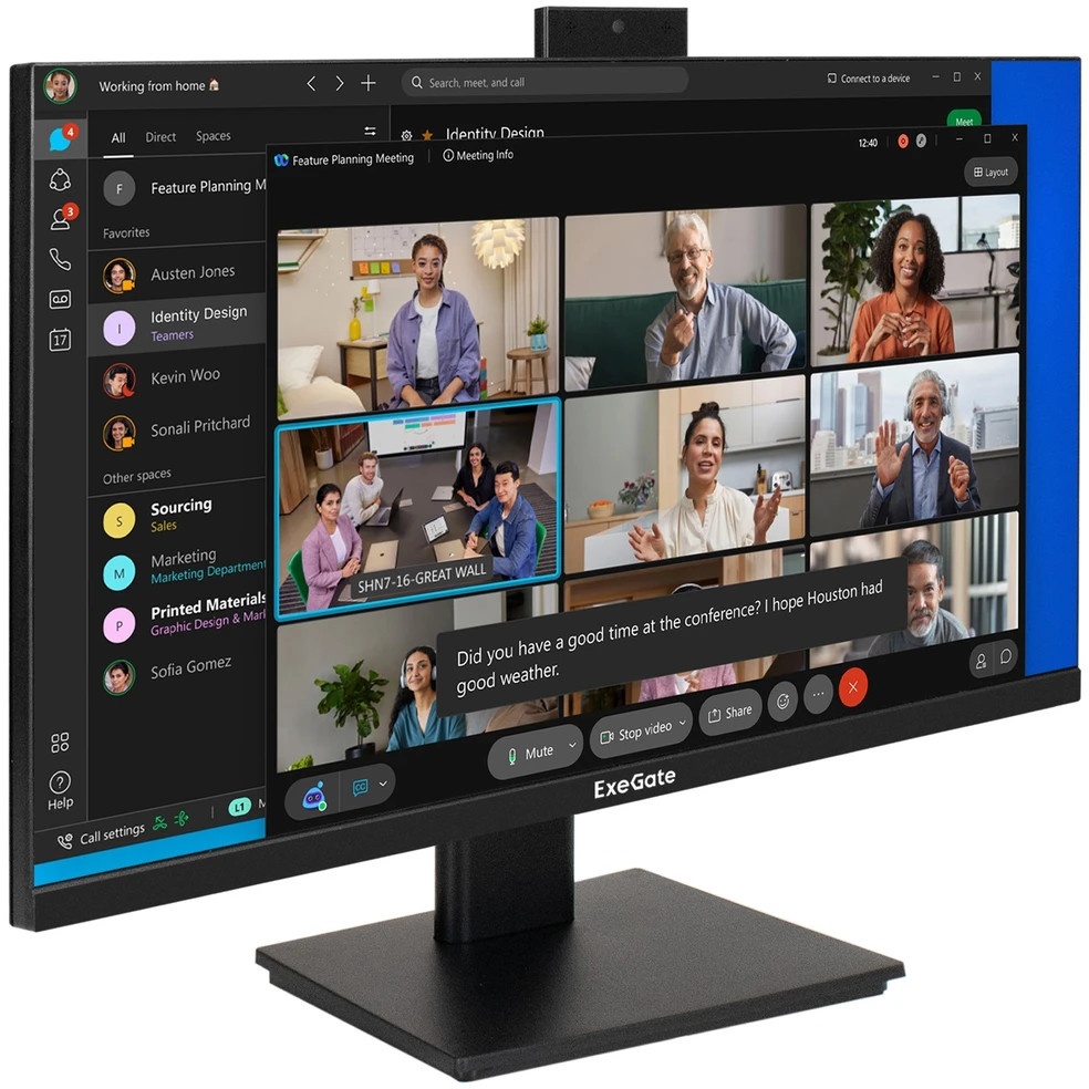 Монитор со встроенной веб-камерой 23.8" ExeGate SuperView EA2400 (IPS LED Grade A+, FHD, 1920x1080@7